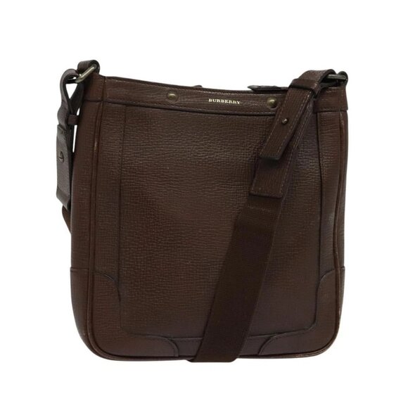 BURBERRY Shoulder Bag Leather Brown Auth BA1413 - Picture 1 of 16